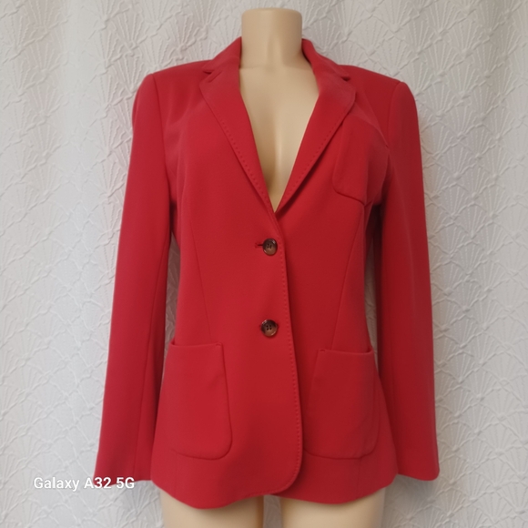 Talbots Vibrant Red Blazer elegance and comfort Size 8 - Picture 11 of 16